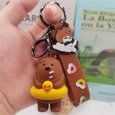 Bare Bears - Kahverengi Ördek Simit Silikon Anahtarlık