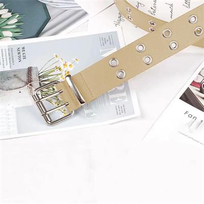 Bej Kuşgözü Detaylı Deri Kemer