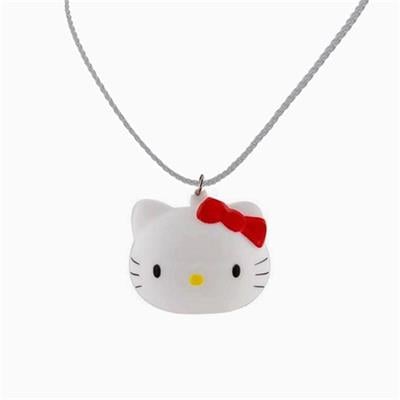 Beyaz 3D Hello Kitty Head Kolye