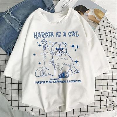 Beyaz Karma İs A Cat Unisex T-Shirt