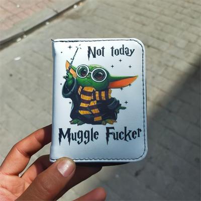 Beyaz Yoda Not Today Muggle Fucker Kısa Cüzdan
