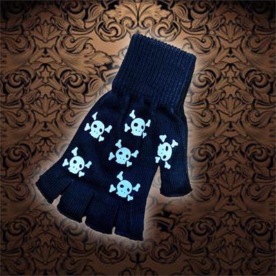 Caribbean Skull Kolaj Kesik Parmak Unisex Eldiven