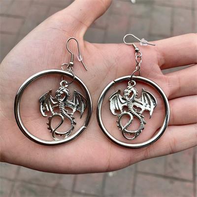 Dragon On Circle Küpe