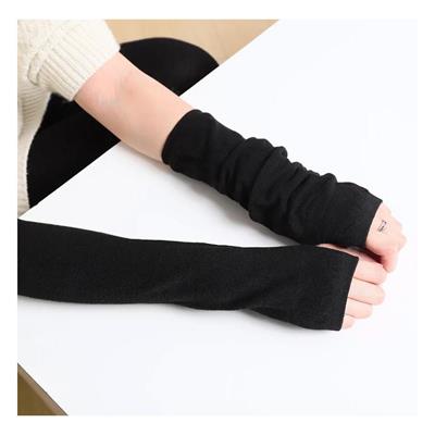 Düz Siyah Kesik Parmak İkili Kolluk