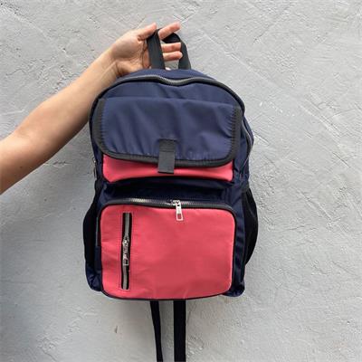 Lacivert - Pembe Dört Gözlü Suluk Bölmeli Sırt Çantası