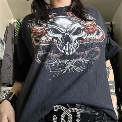 Füme Dragon Skull Gothic Cyber Grunge Unisex T-shirt