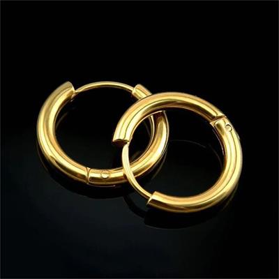 Gold Basic Şık Halka Küpe