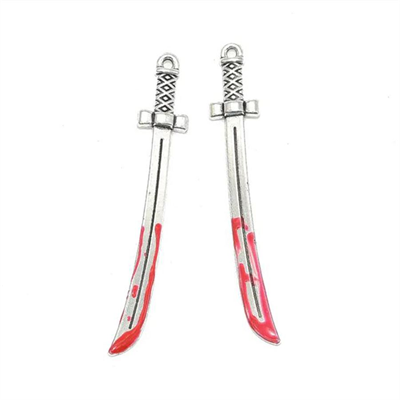 Gothic Katana Silver Küpe