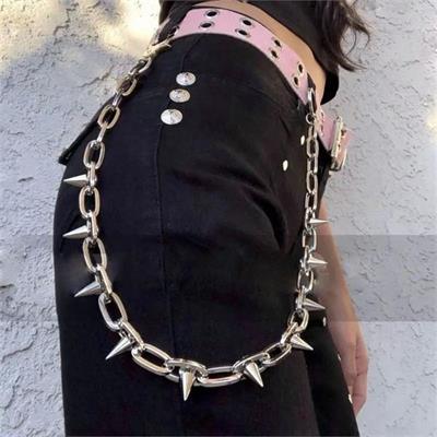 Gothic Punk Dikenli Pantolon Zinciri