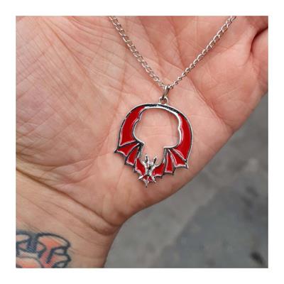 Gothic Sharp Bat Kırmızı Zincirli Kolye 