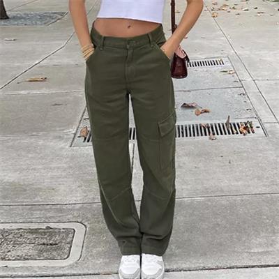 Harajuku Yeşil Beli Lastikli Kargo Pantolon