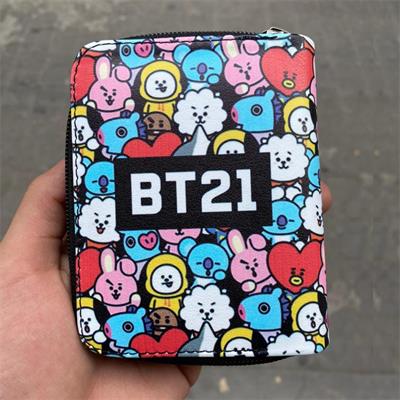 K-Pop-Bts Bt21 Yazılı Kısa Cüzdan