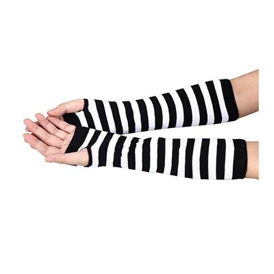 Kesik Parmak İkili Siyah Beyaz Çizgili Kolluk