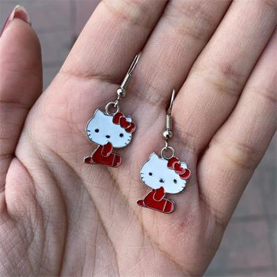 Kırmızı Hello Kitty Küpe