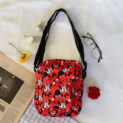 Kırmızı Minnie Mouse Face Kolaj Çapraz Çanta