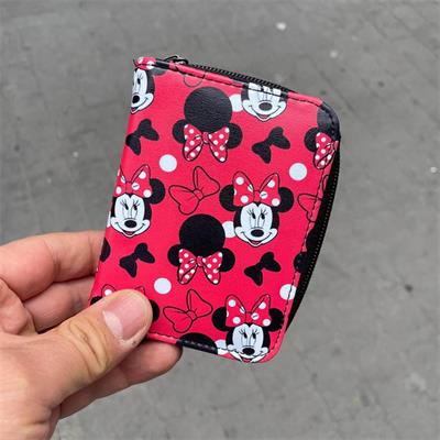 Kırmızı Minnie Mouse Kolaj Kısa Cüzdan