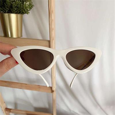 Krem Cateye Çerçeveli Kahverengi Camlı Modern Güneş Gözlüğü