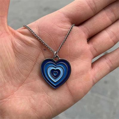 Mavi Kalp Zincirli Kolye