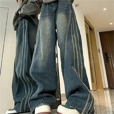 Mavi Vintage Three Lines Baggy Kot Pantolon