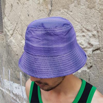 Mor Baloncuk Desenli Bucket Şapka