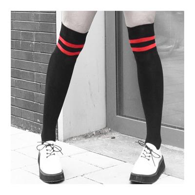 Old School Kırmızı Siyah Dizüstü Çorap