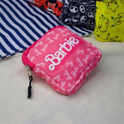 Pembe Barbie Logo Yazı Kolaj Makyaj Çantası