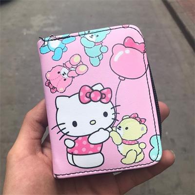 Pembe Hello Kitty - Balonlu Teddy Kısa Cüzdan