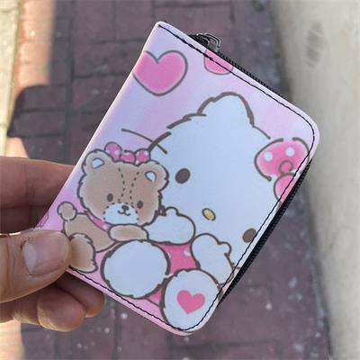 Pembe Hello Kitty - Teddy Kalpli Kısa Cüzdan
