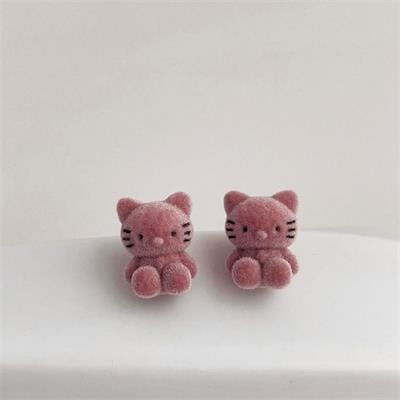Pembe Hello Kitty Peluş Küpe