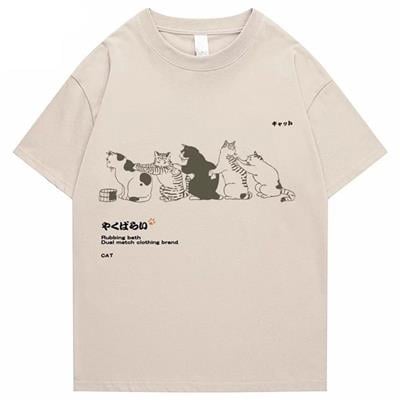 Rubbing Bath Cats Bej Unisex T-Shirt