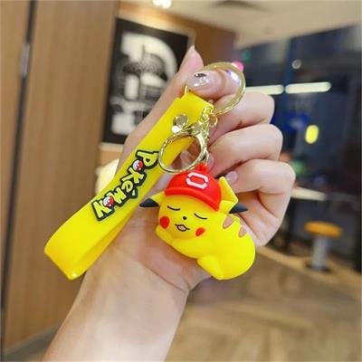 Sarı Anime Pokemon Pikachu Sleep Silikon Anahtarlık