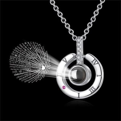 Silver Yuvarlak 100 Dilde Seni Seviyorum Kolye