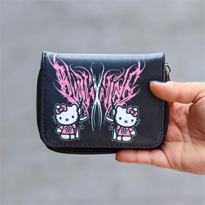 Siyah Hello Kitty Military Kısa Cüzdan