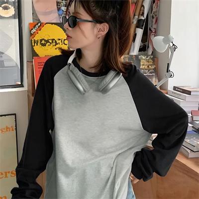 Siyah Raglan Kollu Düz Gri Melanj Unisex Uzun Kollu