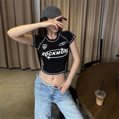 Siyah Rockmore University 32 Kısa Kollu Crop