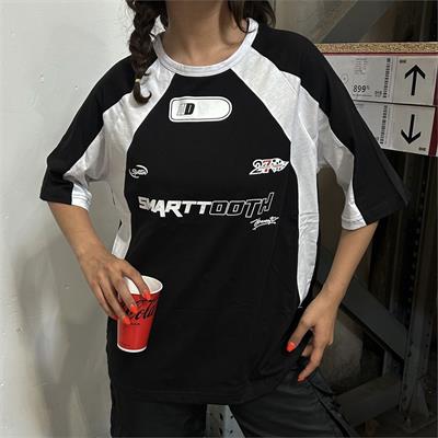 Siyah Şerit Detaylı Smarttooth Unisex T-Shirt