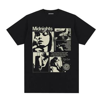 Siyah Taylor Swift - Midnights Unisex T-Shirt