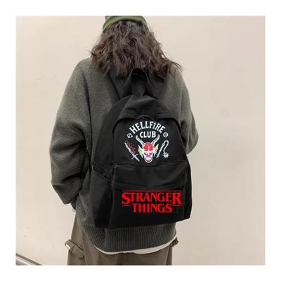 Suluklu Stranger Things Helfire Siyah Okul Sırt Çantası