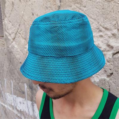 Turkuaz Baloncuk Desenli Bucket Şapka