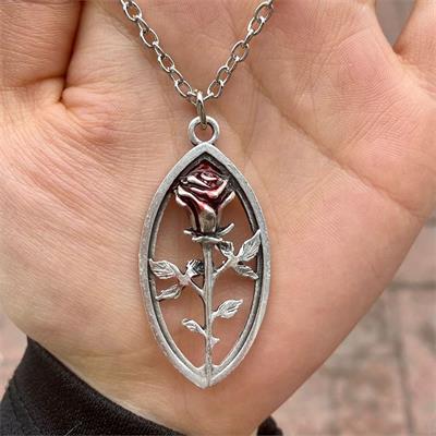 Vintage Bloody Tableau Rose Kolye 