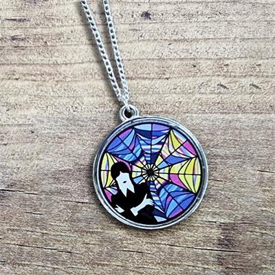 Wednesday - Wednesday Addams Mirror Web Yuvarlak Kolye 