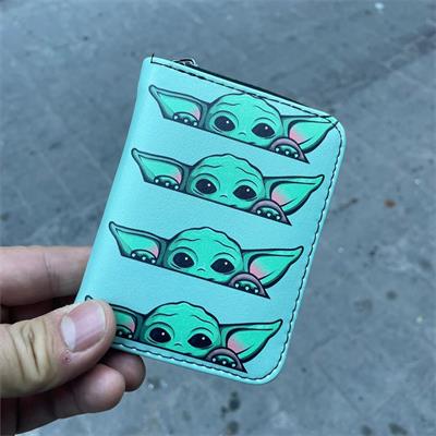 Yeşil Baby Yoda Kolaj Kısa Cüzdan