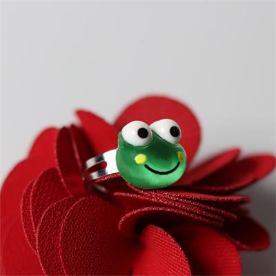 Yeşil Smiley Frog Yüzük