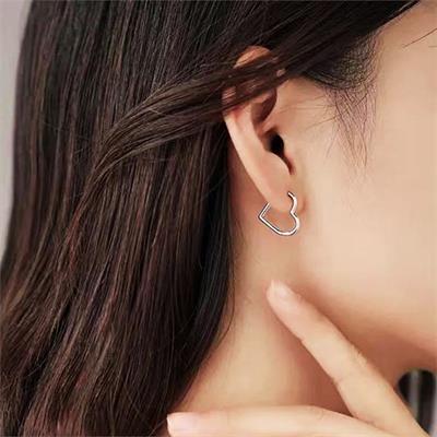 Zarif Minimal Kalp Çelik Tekli Küpe