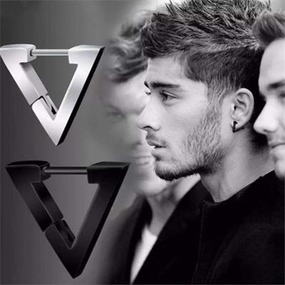 Zayn Malik Üçgen Çift Gri Küpe