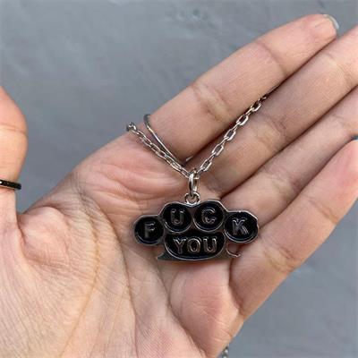 Zincirli Fuck You Muşta Kolye