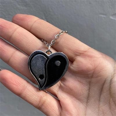 Zincirli Ying-Yang Kalp Kolye