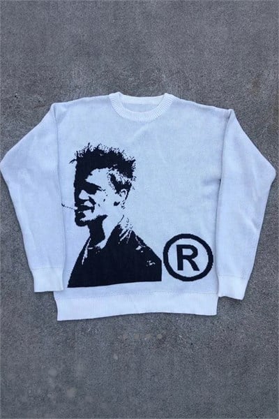 Beyaz Fight Club Tyler Durden Y2K Unisex Sweatshirt