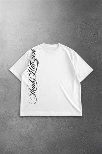 Beyaz Gotik Think Halcyon Y2K Unisex T-Shirt