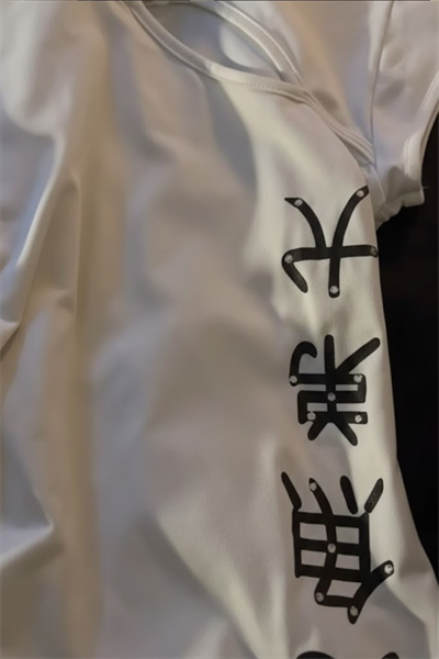 Beyaz Qipao Vintage Pencere Detaylı Y2K Kısa Kollu Crop